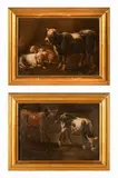 Francesco Londonio, Armenti nella stalla, oil on canvas