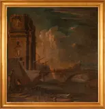 Charles François Lacroix, La costruzione del ponte, In cornice dorata non coeva
