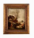 Jan Brueghel il Vecchio, Attività contadine davanti alla Landhaus, oil on rame