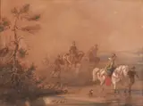 Ferdinand Ernst Lintz, Guadando il fiume, 1855
