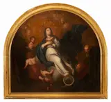 Pietro Novelli Il Morrealese, Madonna Immacolata su falce di luna contornata da cherubini