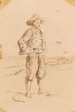 Francesco Lojacono, Popolano su una spiaggia
