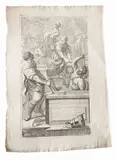 Giacomo Maria Giovannini, Acquaforte rappresentante San Benedetto che spegne miracolosamente il fuoco nella cucina del monastero. [..], 1694, Incisione da un affresco di Ludovico Carracci. Fa parte della serie di venti fogli intitolata Il chiostro di