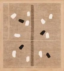 Salvatore Emblema, Terra colorata su tela di juta, 1990, Certificazione di autenticità rilasciata da Auricchio Raffaella in Emblema (n. HH