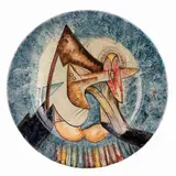 Gianni Dova, Piatto con composizione geometrica, Piatto in ceramica rappresentante figure geometriche L'Aquila