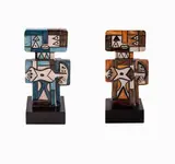 Ibrahim Shaban Likmetaj Kodra, Coppia di sculture in ceramica con ukulele, Coppia di sculture in ceramica rappresentante figure con ukulele L'Aquila