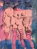 Bruno Cassinari, Figure femminili, screenprint a firma Cassinari raffigurante figure femminili Firmato in basso a destra "Cassinari" L'Aquila