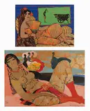 Lotto di due serigrafie Odalische by Salvatore Fiume, offered Feb 2022