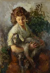 Ermogene Miraglia, Portrait of a young man with a sheep