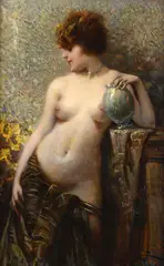 Bruto Mazzolani, Female nude with glass vase