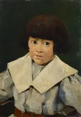 Lorenzo Delleani, Child, 1900, Signature and date on the right side.