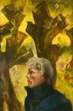 Vladislav Skok, Autumn Self-Portrait, On the back: stamps and inscriptions in Cyrillic.