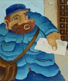 Antonio Capuzzo, Postman, 1999, Signature and date lower right. On the reverse: signature