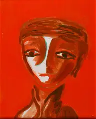 Virgilio Guidi, The red head, 1972
