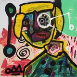 Indrek Paul Kostabi, My internal Chaos Calls, 2023, On the back: signature
