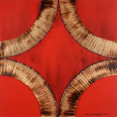 Bernard Aubertin, Dessin de Feu sur table rouge, 2008