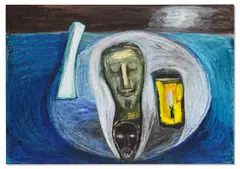 Mimmo Paladino, Blue (North Sea), 1989, Signature and date on the back. Provenance: Bukowskis Stockholm