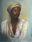 Vasily Vereshchagin, Portrait of an Arab, On the back: stamp with work data in Cyrillic.