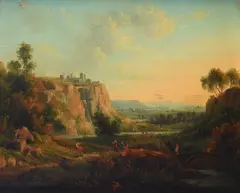 András Markó, Landscape with castle, bridge and figures