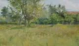 Meadow with trees by Guglielmo Ciardi, 1895, offered May 2026