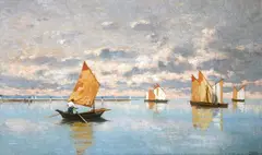 Guglielmo Ciardi, Boats in the lagoon