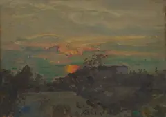 Attilio Pratella, Landscape at sunset