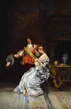 Gallant scene by Francesco Vinea, On the back: provenance and authenticity label from Galleria Bacci di Capaci, offered May 2026