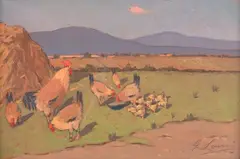 Giovanni Lomi, Chickens on the farmyard