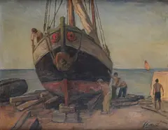 Ferruccio Scattola, Boat under repair