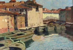 Livorno ditches by Carlo Domenici, Signature lower right, offered May 2026