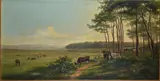 Pietro Della Valle, Cows grazing, 1870, Signature and date lower right.
