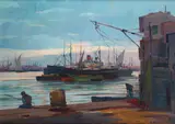 Port of Livorno by Renato Natali, offered May 2026