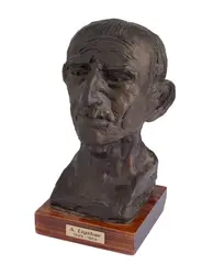 Antonio Ligabue, Self-portrait, Bronze sculpture. Marked on the back: Venturi Arte Cera Persa