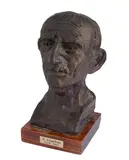 Antonio Ligabue, Self-portrait, Bronze sculpture. Marked on the back: Venturi Arte Cera Persa