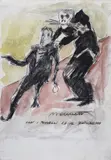 Neri Nannetti, With brushes and futurism, Signature and title at the bottom center.