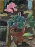 Enzo Faraoni, Pot of cyclamens, 1966