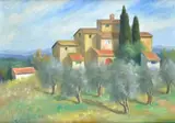 Landscape with houses and olive trees by Nino Tirinnanzi, Signature and date lower left., offered May 2026