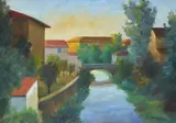 Landscape with bridge by Nino Tirinnanzi, offered May 2026