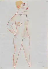 Alberto Manfredi, Naked, 1996, Signature and date lower right.