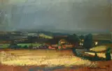 Luciano Guarnieri, Landscape with a village in the background