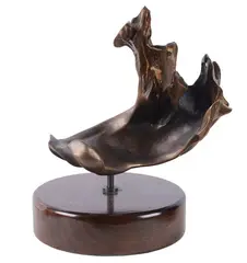 Francesco Somaini, Untitled, Bronze sculpture on a wooden base
