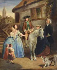 Tony Johannot, The departure, 1838, Signature and date lower right.