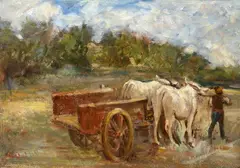 Cart with oxen by Cesare Ciani, offered Mar 2026