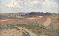 Casciana countryside by Giovanni Lomi, 1933, offered Mar 2026