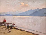 Washerwomen at the lake by Giovanni Lomi, offered Mar 2026