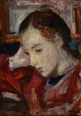 Girl by Primo Conti, 1944, Signature and date lower right. The work is listed in the Catalogue Raisonné of the Pictorial Works of Master, offered Mar 2026