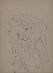 André Masson, Moutons, 1950, Authentication on photo by Comité Andre Masson
