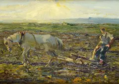 Plowman by Beppe Ciardi, 1912, offered Feb 2026