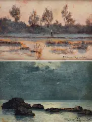 Pair of landscapes by Gino Romiti, offered Feb 2026