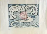 Serpent de Binche by Pierre Alechinsky, 1973, offered Feb 2026